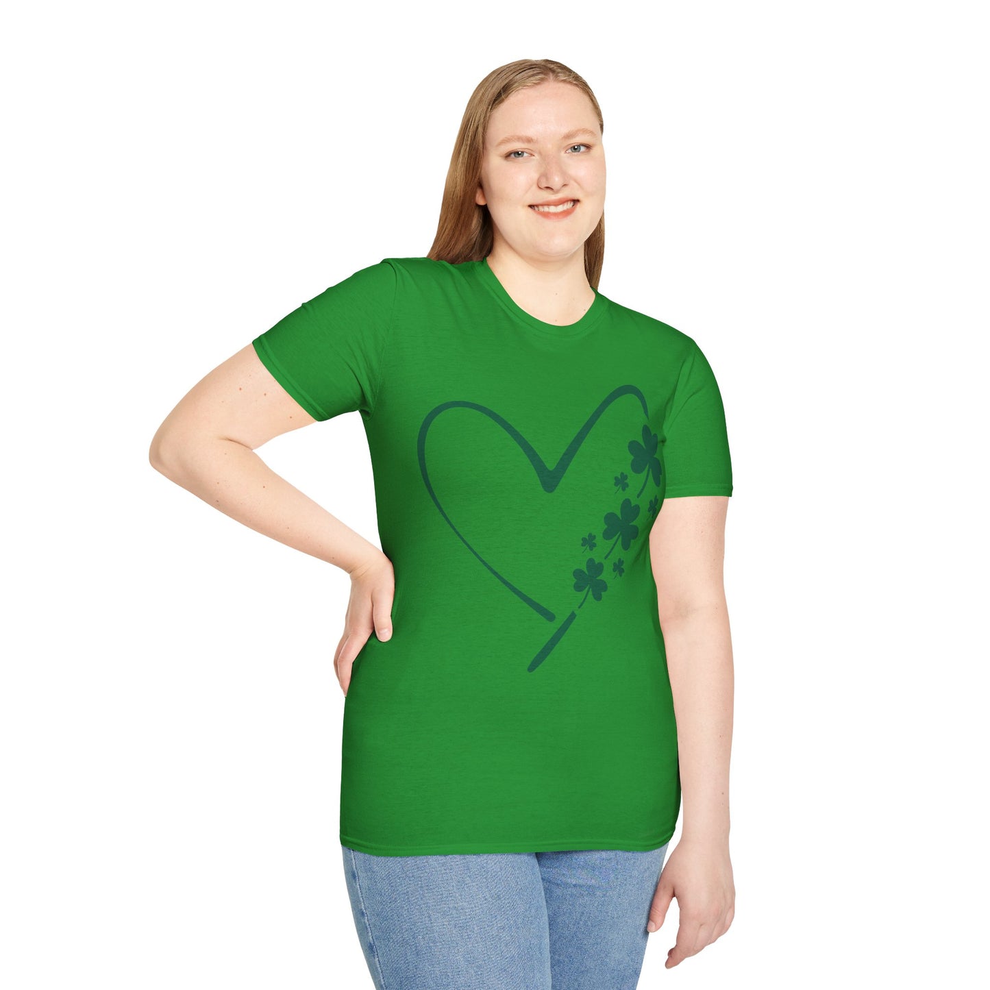 St. Patrick's Day Heart T-Shirt with Shamrocks