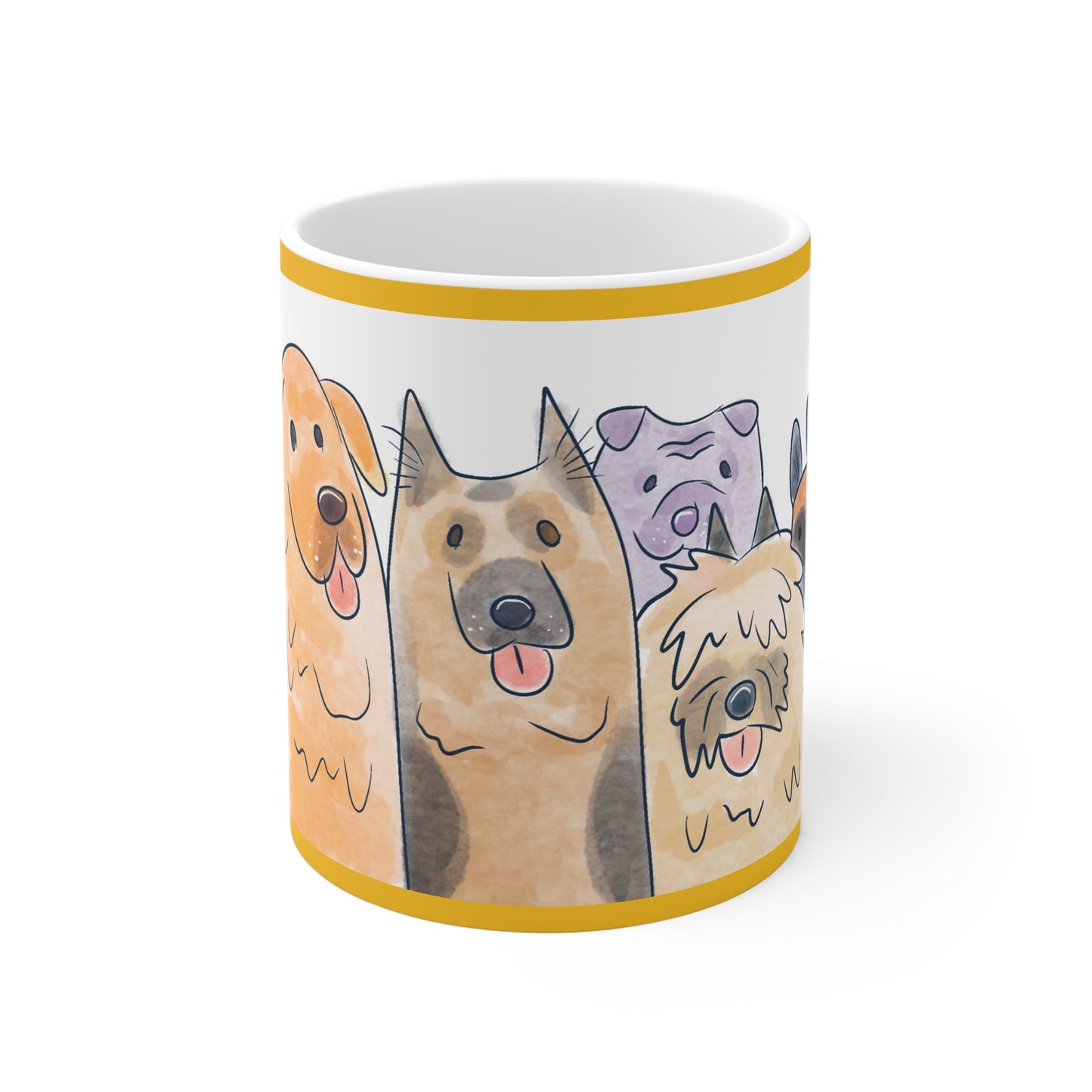 Cute Dog Lovers 11oz White Mug with Playful Pups Design