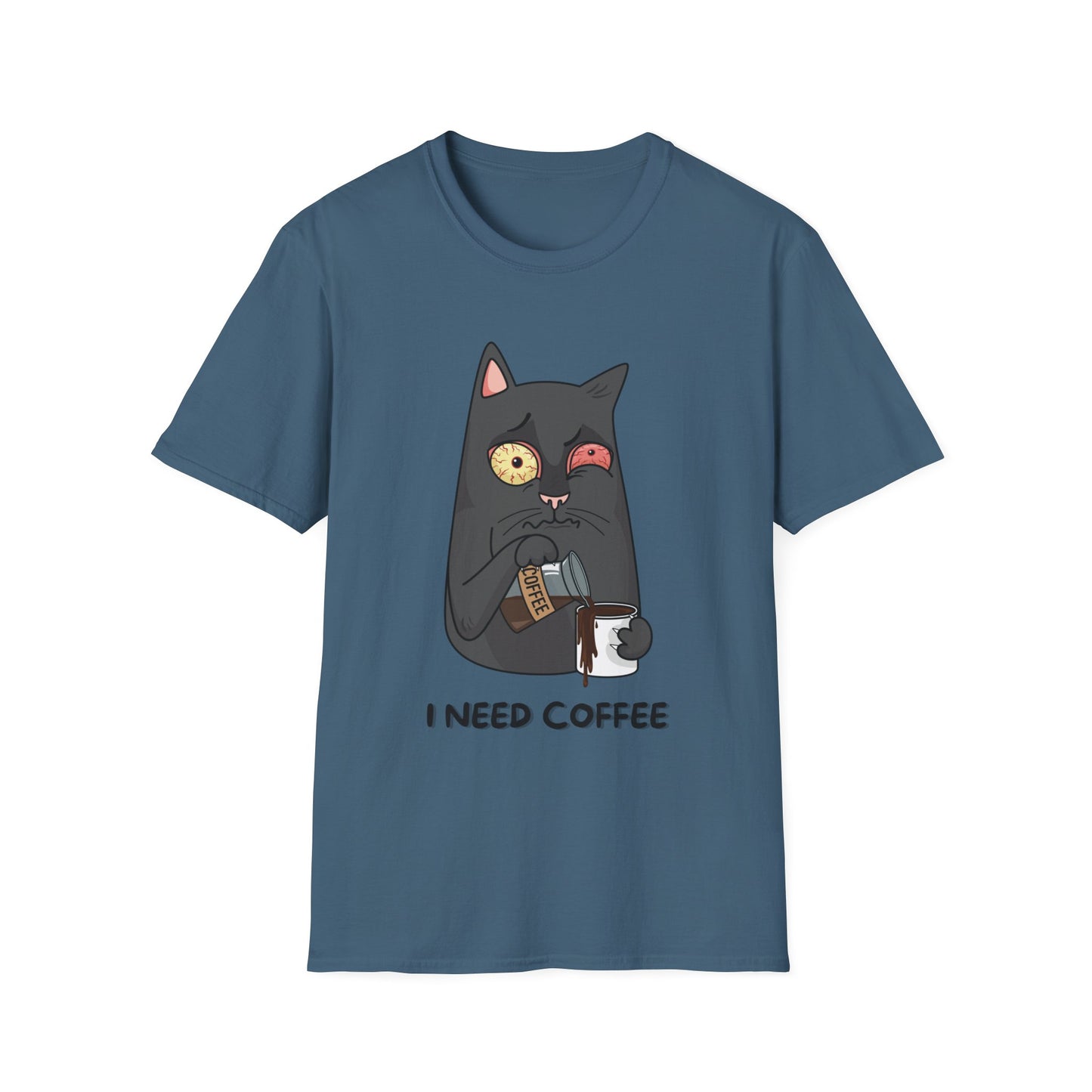 Coffee Cat T-Shirt - Print Fusions