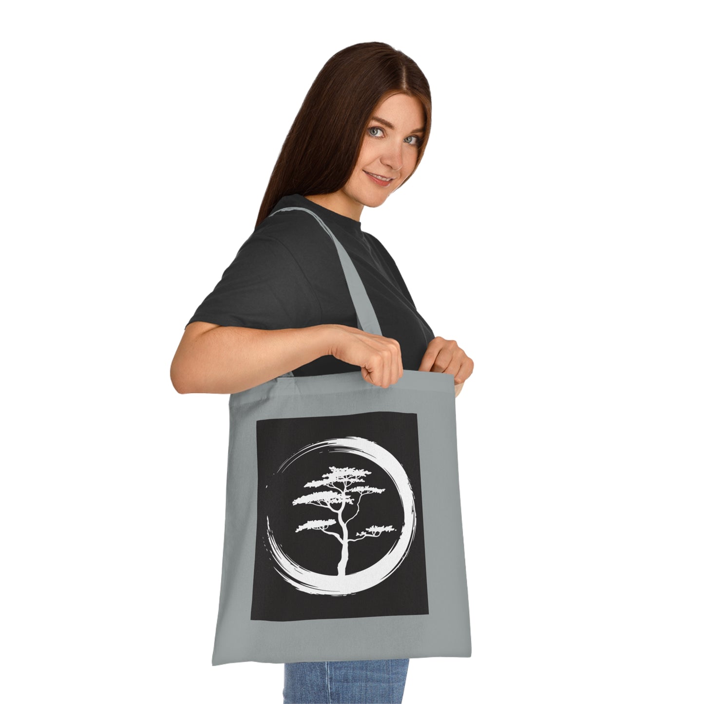 Zen Tree Design Cotton Tote Bag - Eco-Friendly