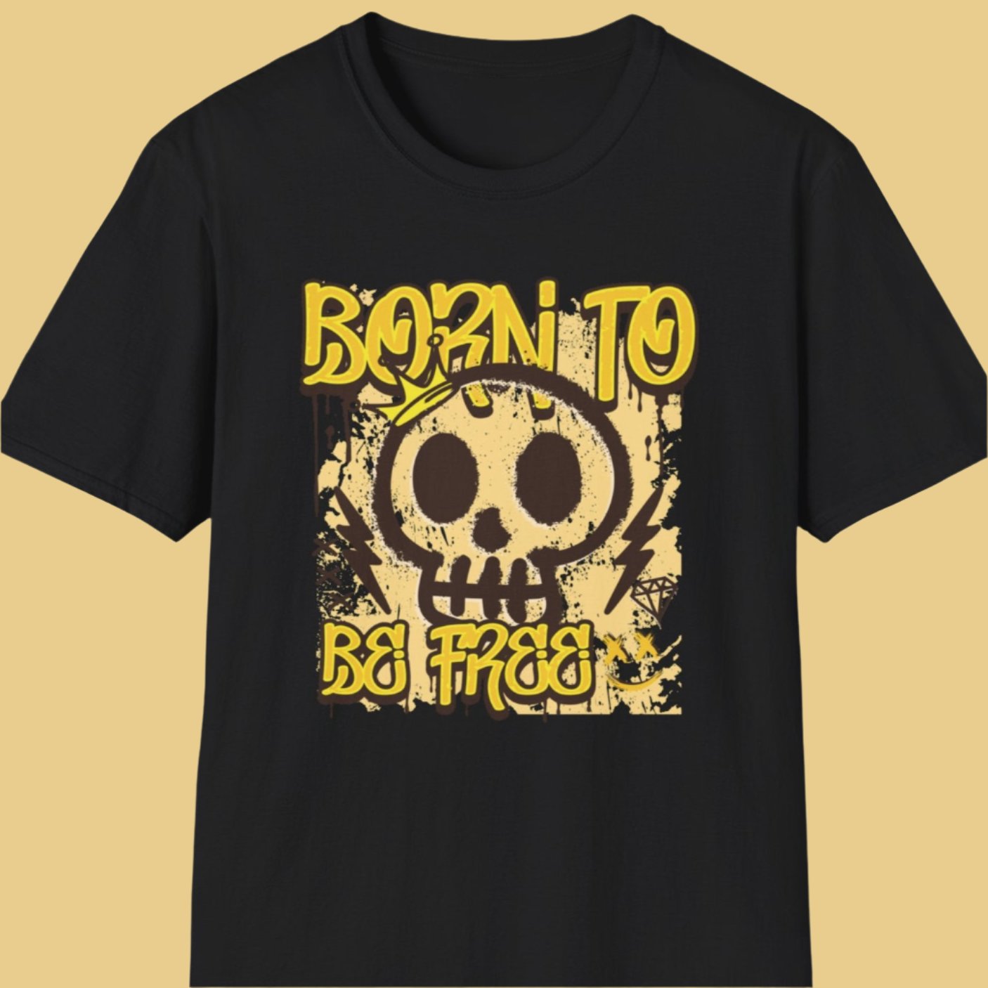 Born to be free skull T-shirt - Print Fusions