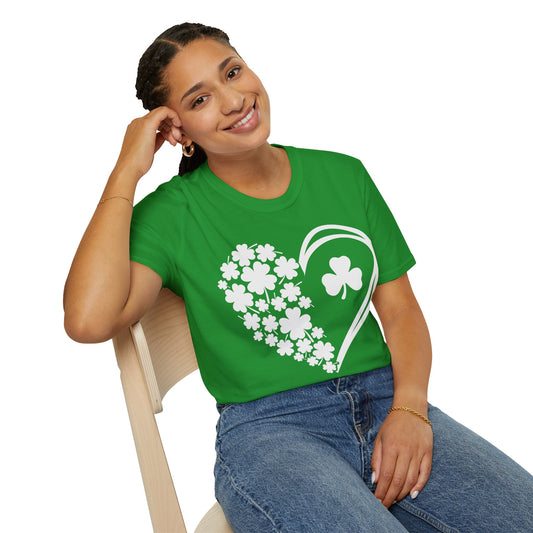 St. Patrick's Day Clover Heart T-Shirt