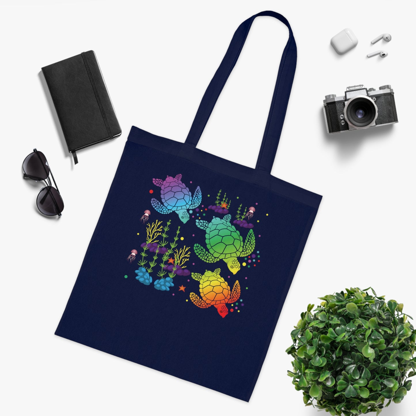 Colourful Marine Life Cotton Tote - Beach Bag