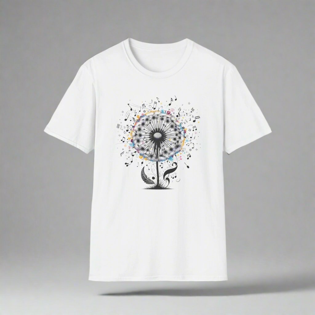 Music Notes Dandelion T-Shirt - Print Fusions