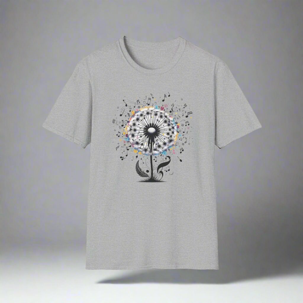 Music Notes Dandelion T-Shirt - Print Fusions