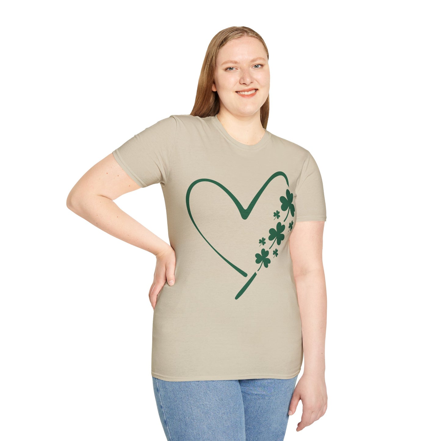 St. Patrick's Day Heart T-Shirt with Shamrocks