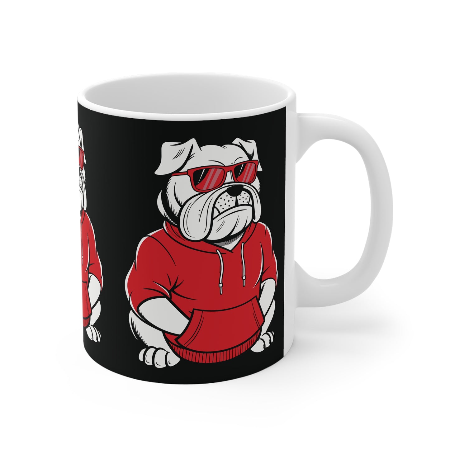 Bulldog Mug - 11oz White Coffee Mug with Dog Design