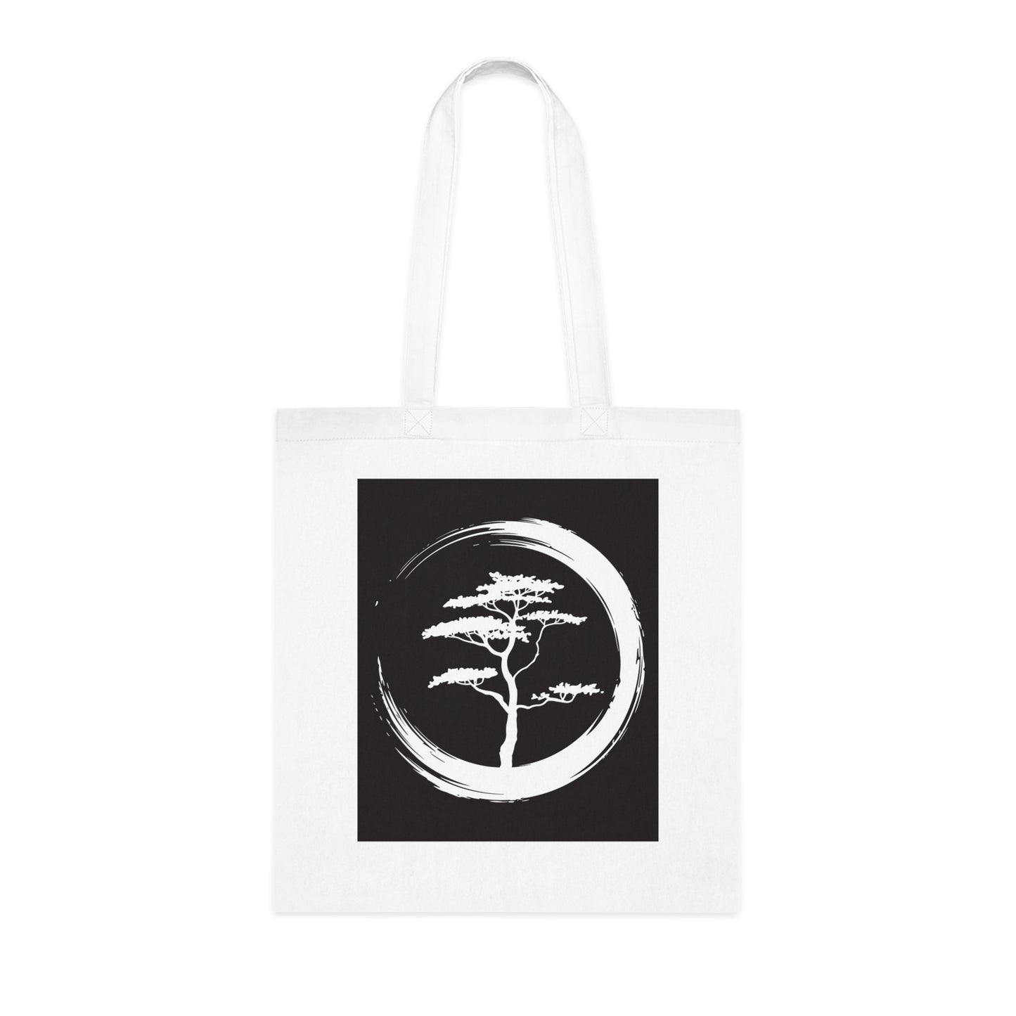 Zen Tree Design Cotton Tote Bag - Eco-Friendly