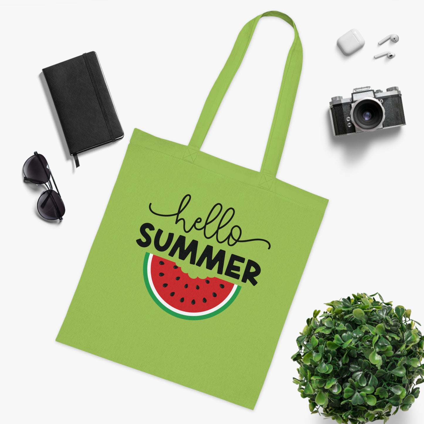 Hello Summer Watermelon Cotton Tote Bag – Summer Accessory