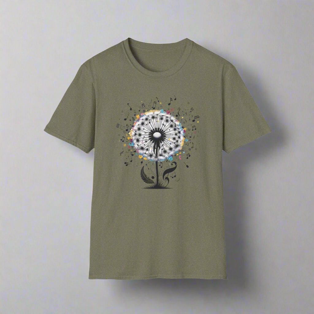 Music Notes Dandelion T-Shirt - Print Fusions