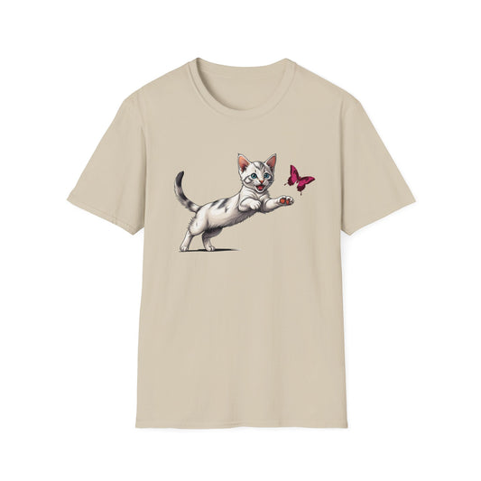 "Kitten Chasing Butterfly" T-Shirt - Print Fusions