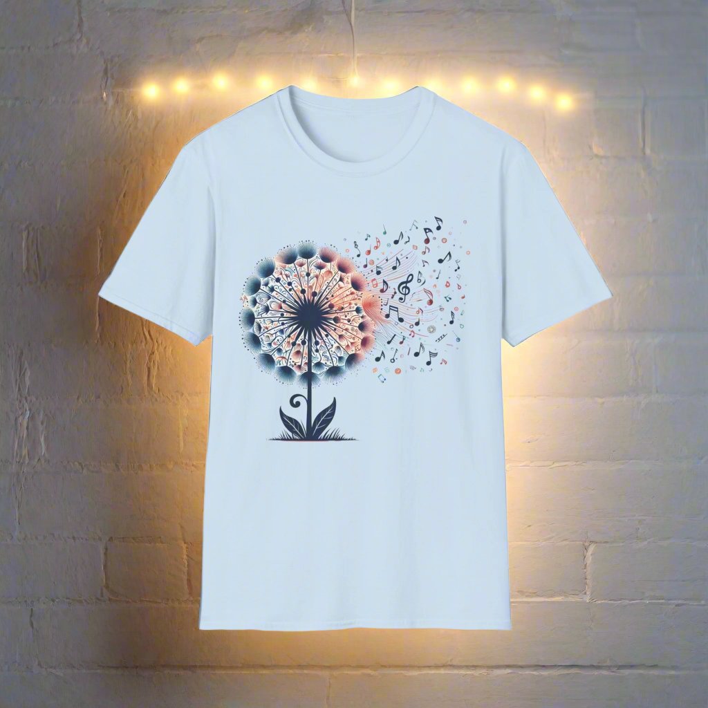 Musical Notes Dandelion T-Shirt - Print Fusions