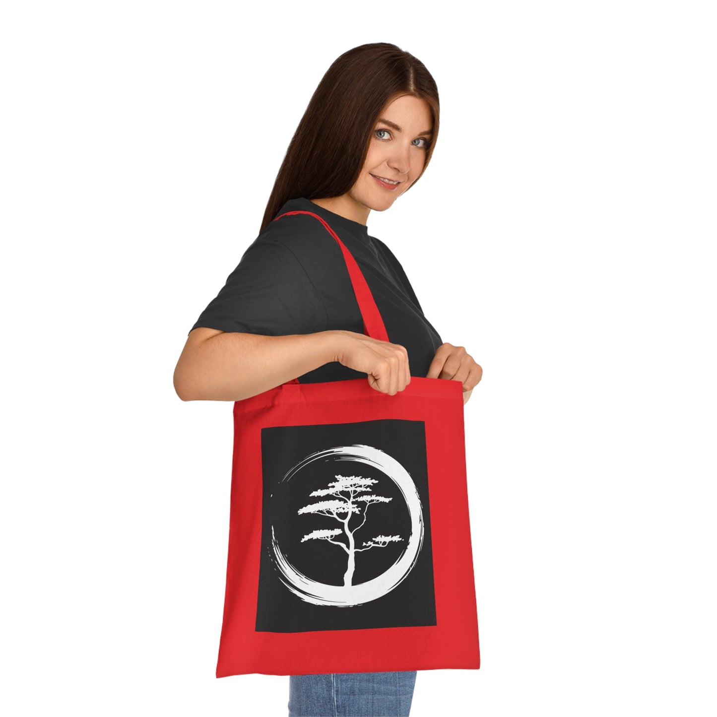 Zen Tree Design Cotton Tote Bag - Eco-Friendly