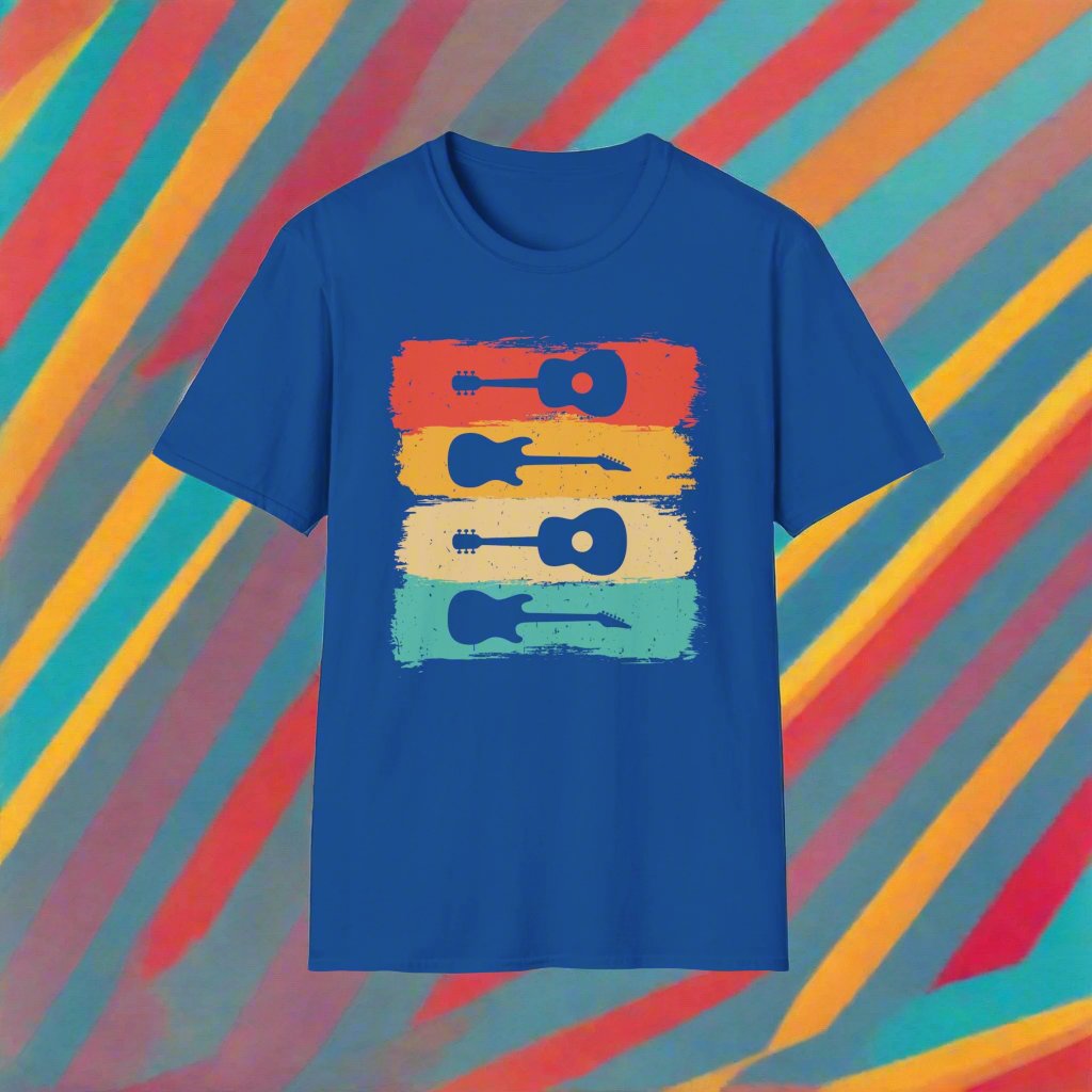 Vintage Guitarist T-shirt - Unisex Softstyle - Print Fusions