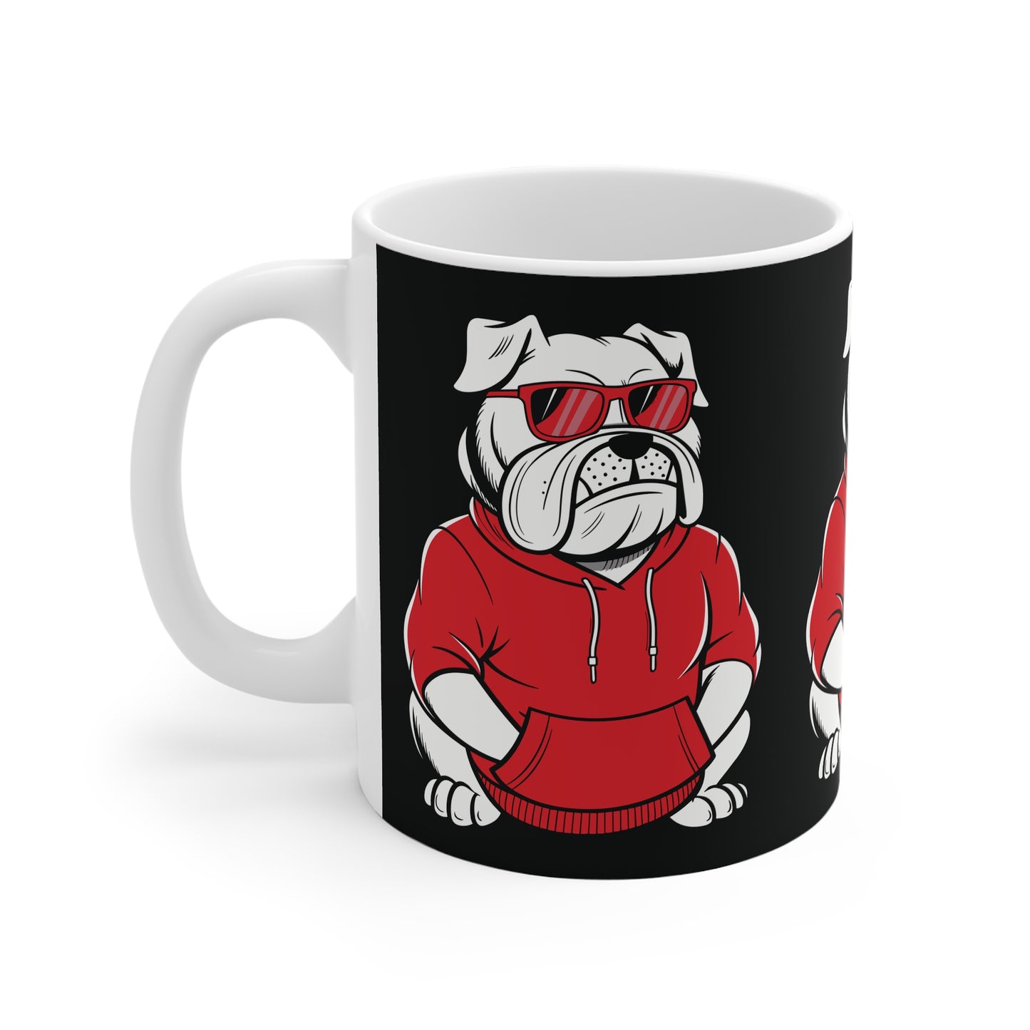 Bulldog Mug - 11oz White Coffee Mug with Dog Design