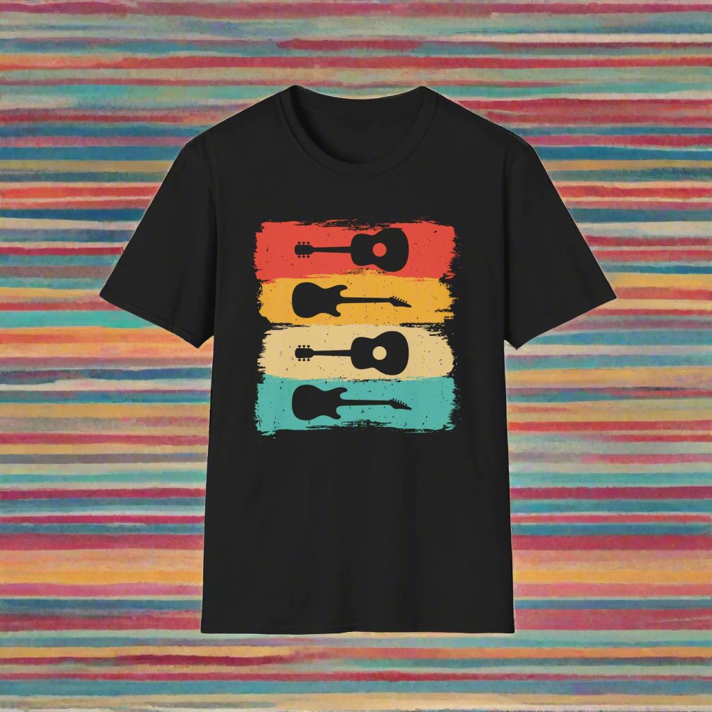 Vintage Guitarist T-shirt - Unisex Softstyle - Print Fusions