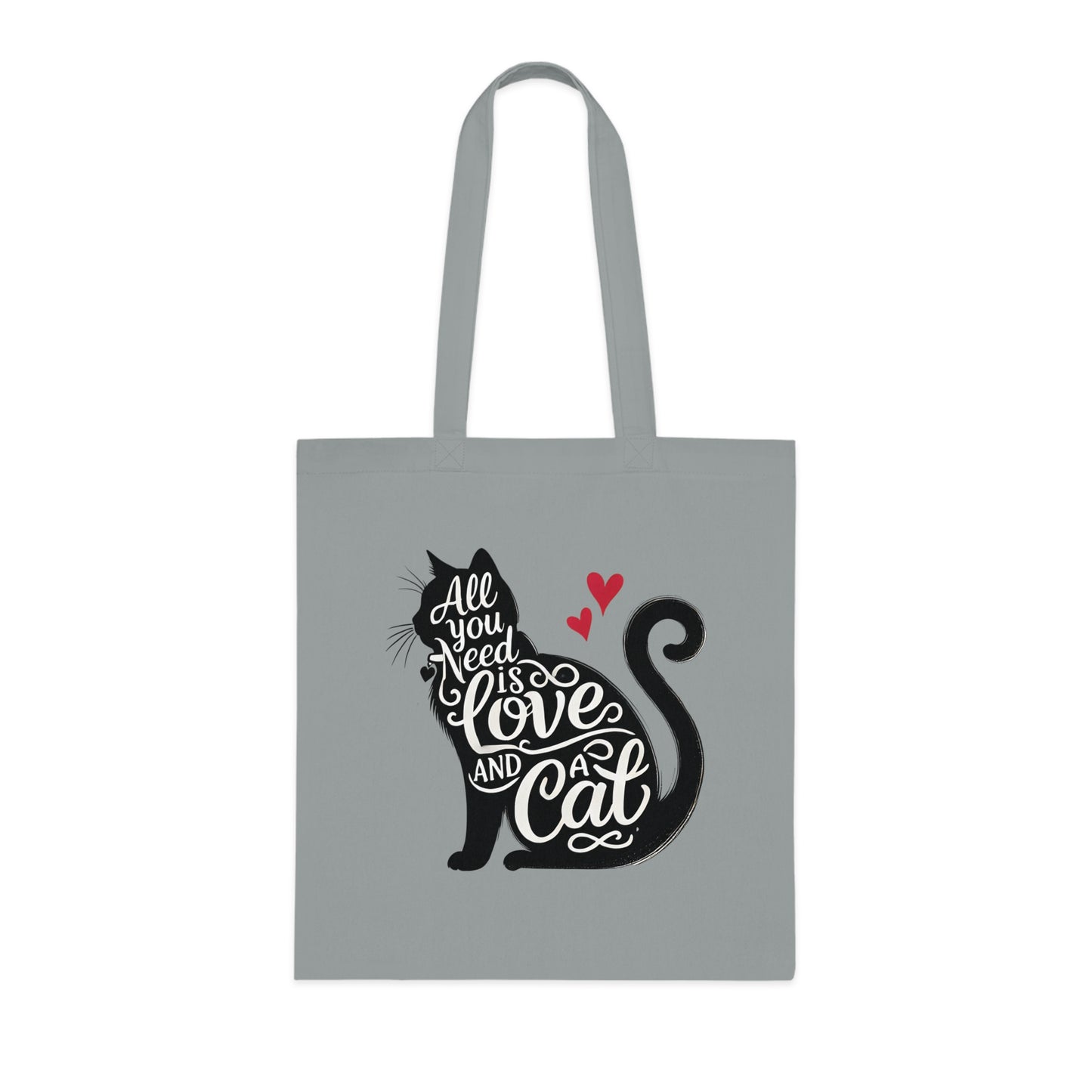 Cat Lover Cotton Tote - 'All You Need is Love and a Cat'