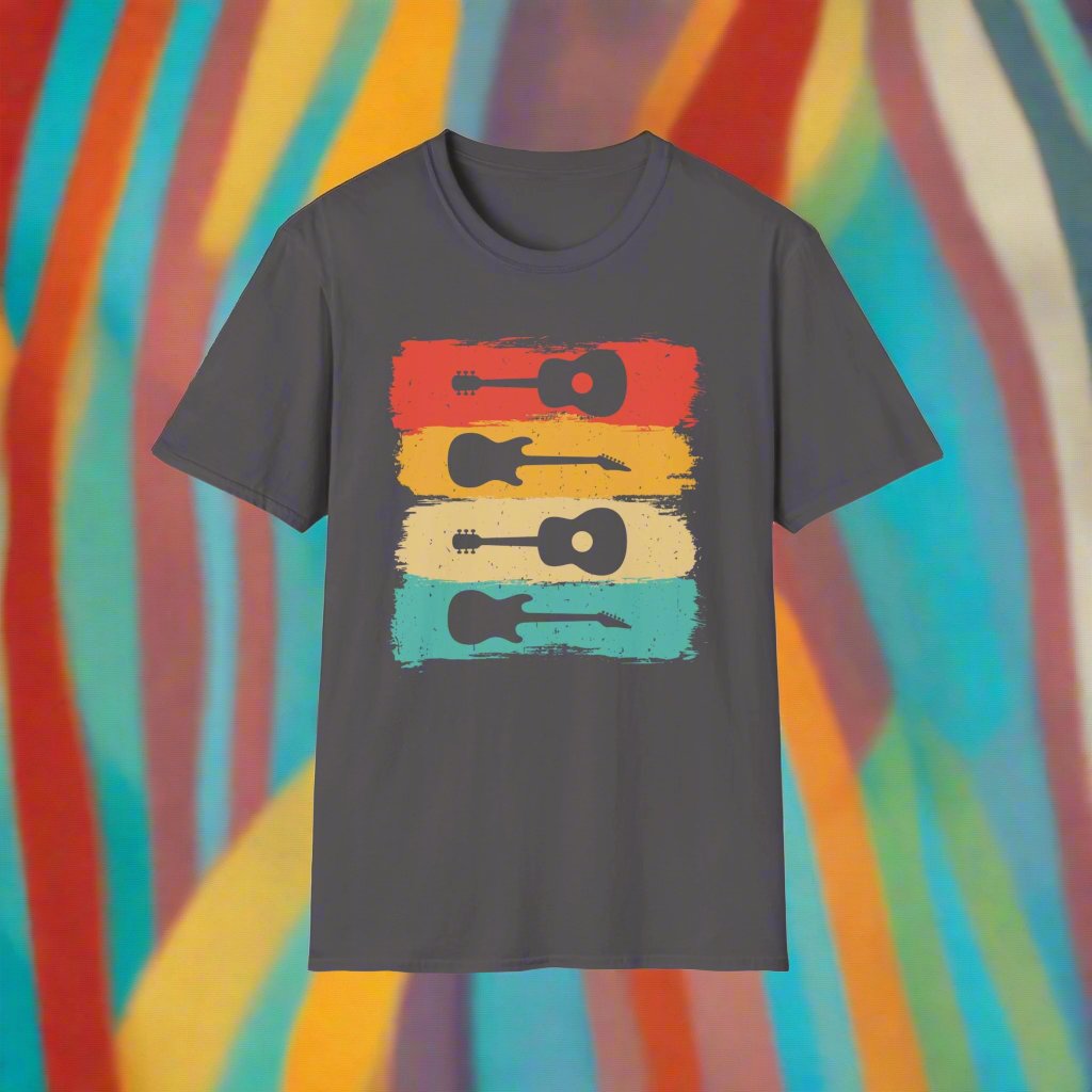 Vintage Guitarist T-shirt - Unisex Softstyle - Print Fusions