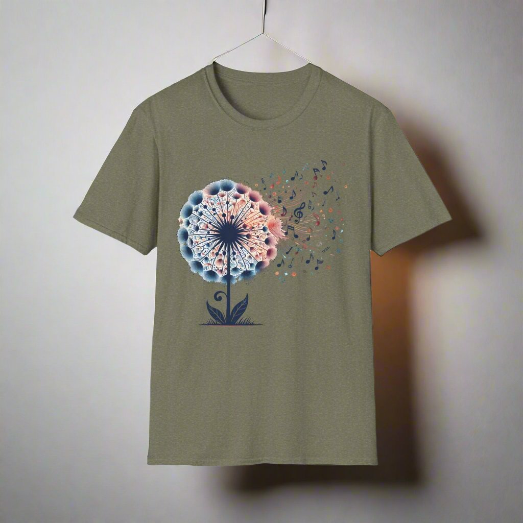 Musical Notes Dandelion T-Shirt - Print Fusions