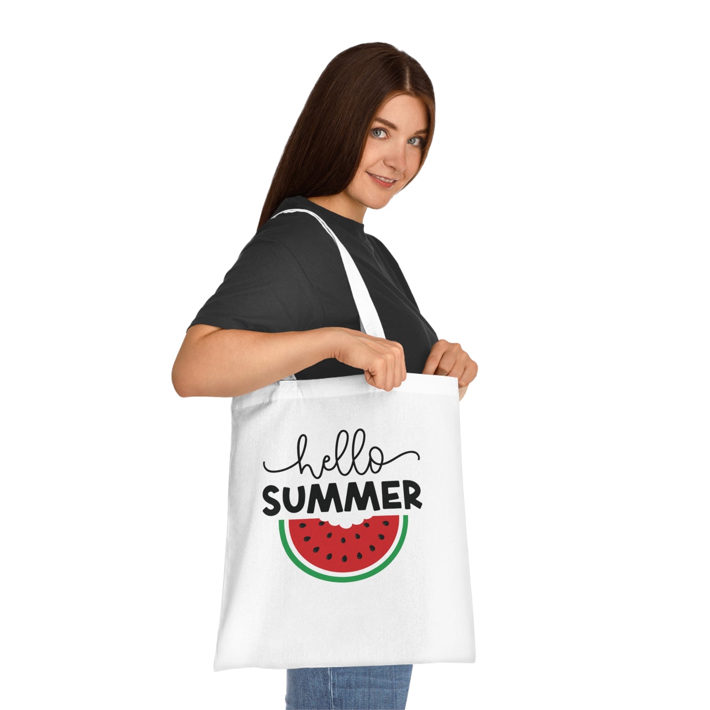 Hello Summer Watermelon Cotton Tote Bag – Summer Accessory