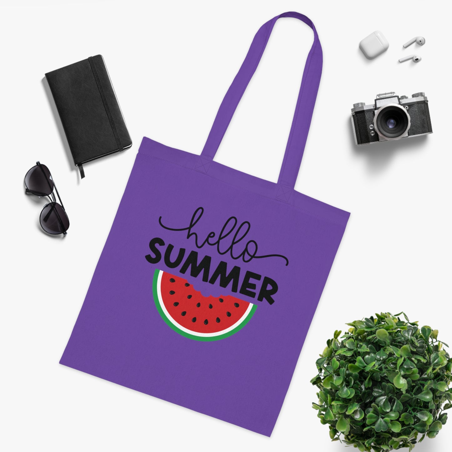 Hello Summer Watermelon Cotton Tote Bag – Summer Accessory