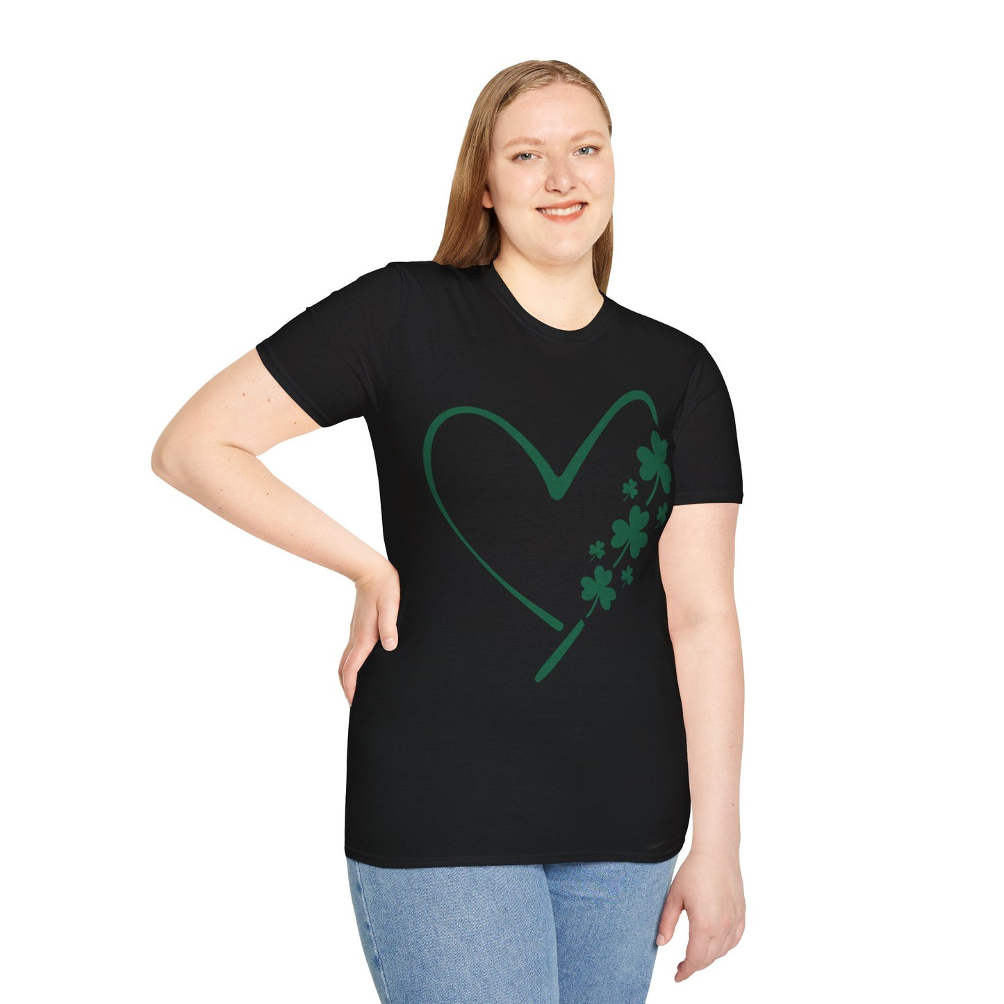 St. Patrick's Day Heart T-Shirt with Shamrocks