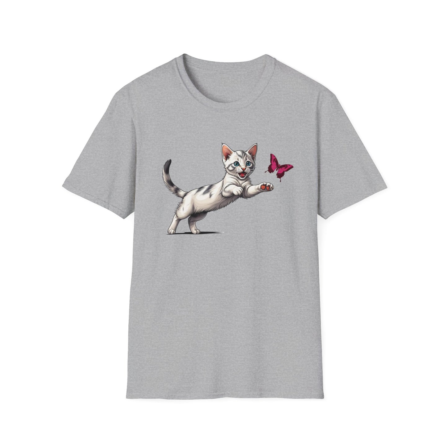 "Kitten Chasing Butterfly" T-Shirt - Print Fusions