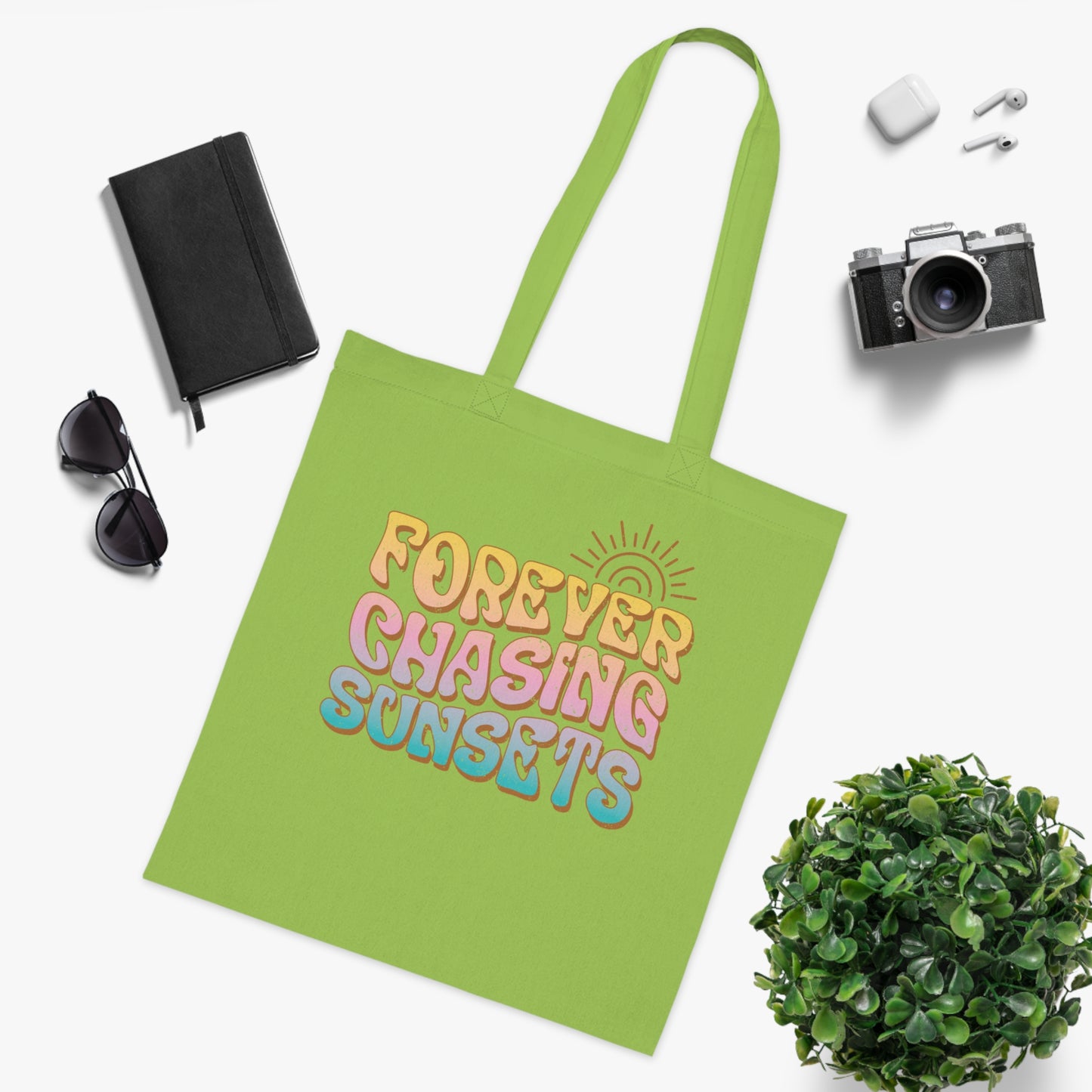 Forever Chasing Sunsets Cotton Tote Bag