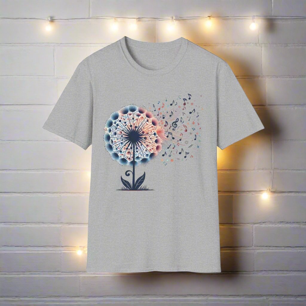 Musical Notes Dandelion T-Shirt - Print Fusions