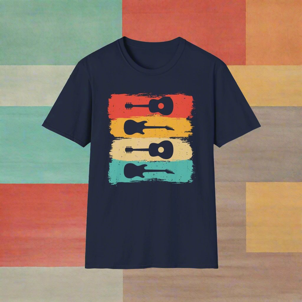 Vintage Guitarist T-shirt - Unisex Softstyle - Print Fusions