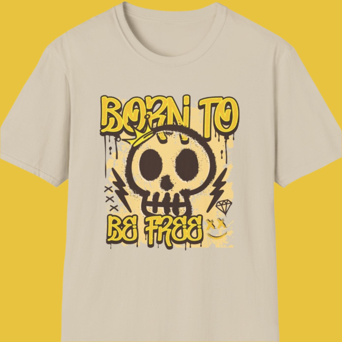 Born to be free skull T-shirt - Print Fusions