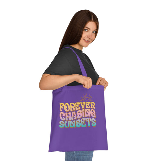 Forever Chasing Sunsets Cotton Tote Bag