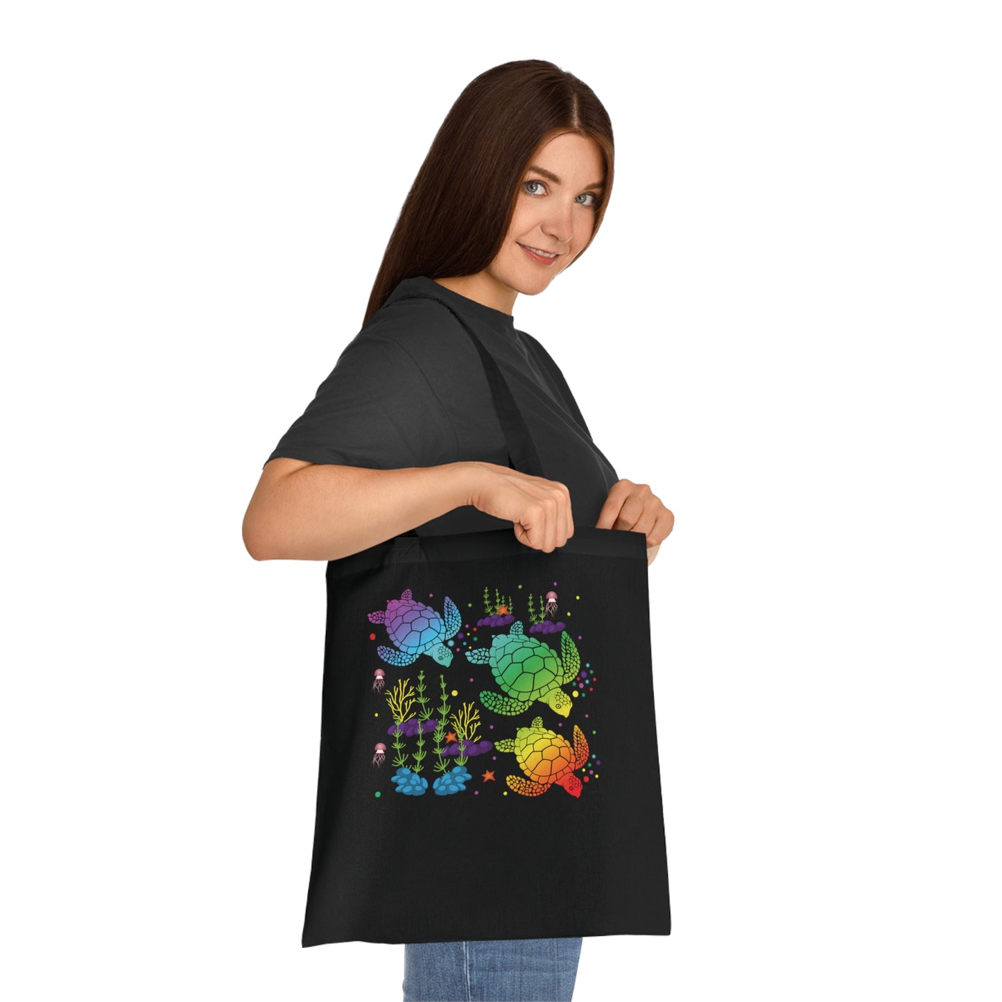 Colourful Marine Life Cotton Tote - Beach Bag