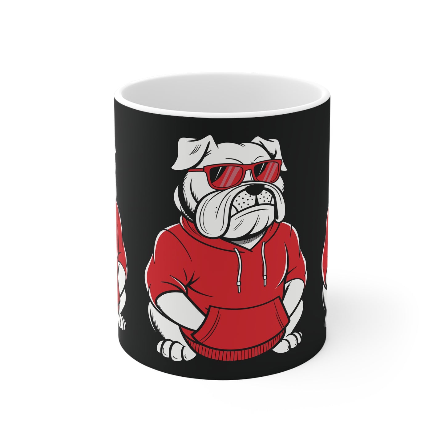 Bulldog Mug - 11oz White Coffee Mug with Dog Design