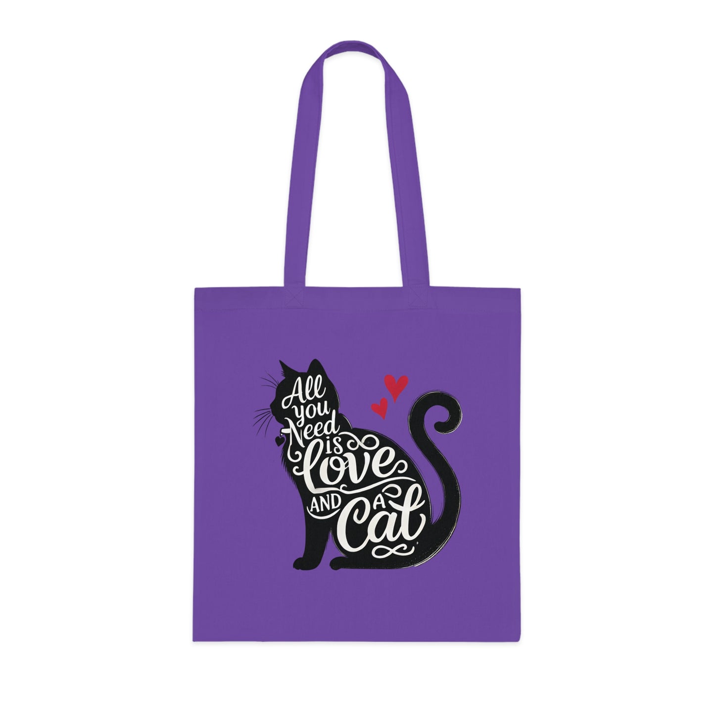 Cat Lover Cotton Tote - 'All You Need is Love and a Cat'