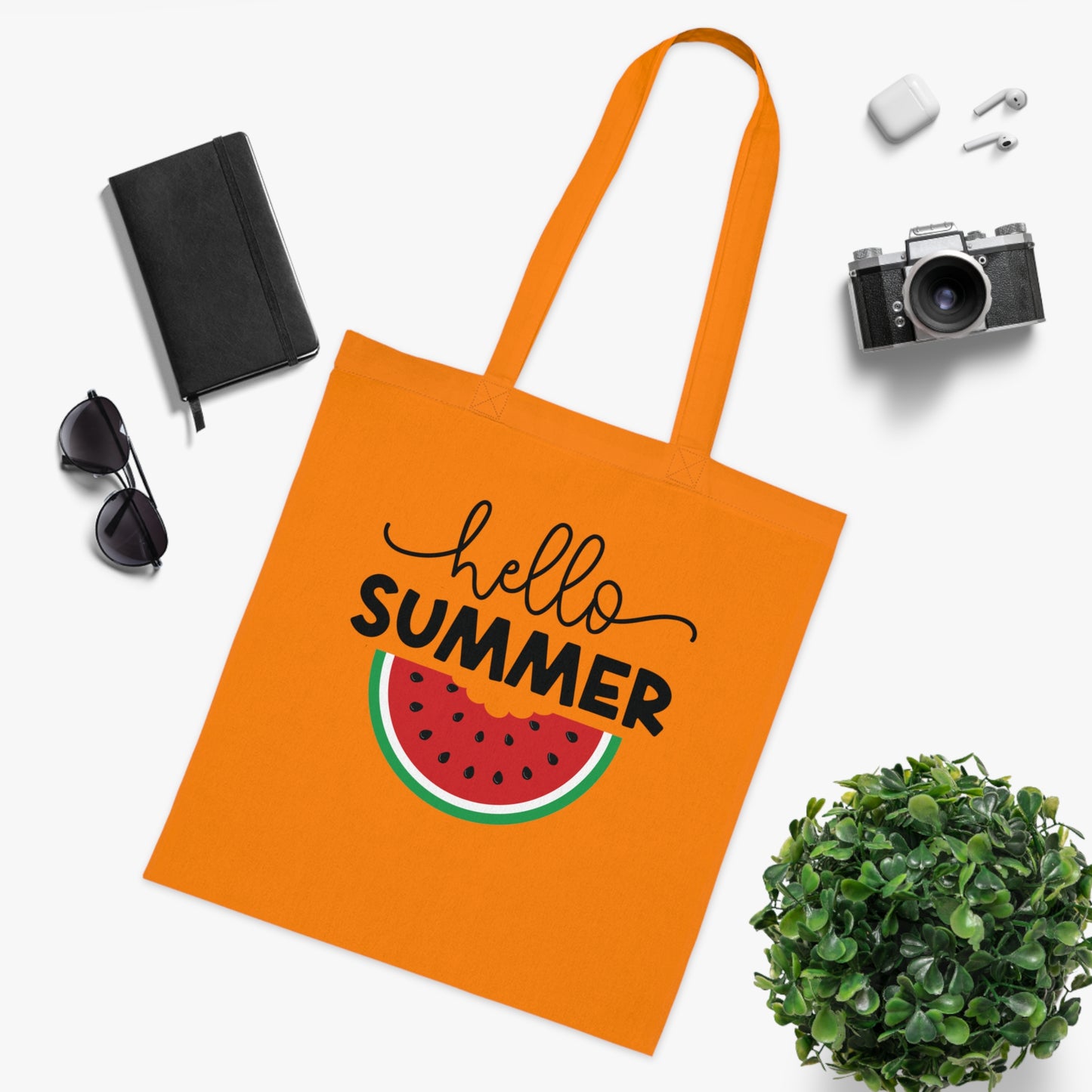 Hello Summer Watermelon Cotton Tote Bag – Summer Accessory