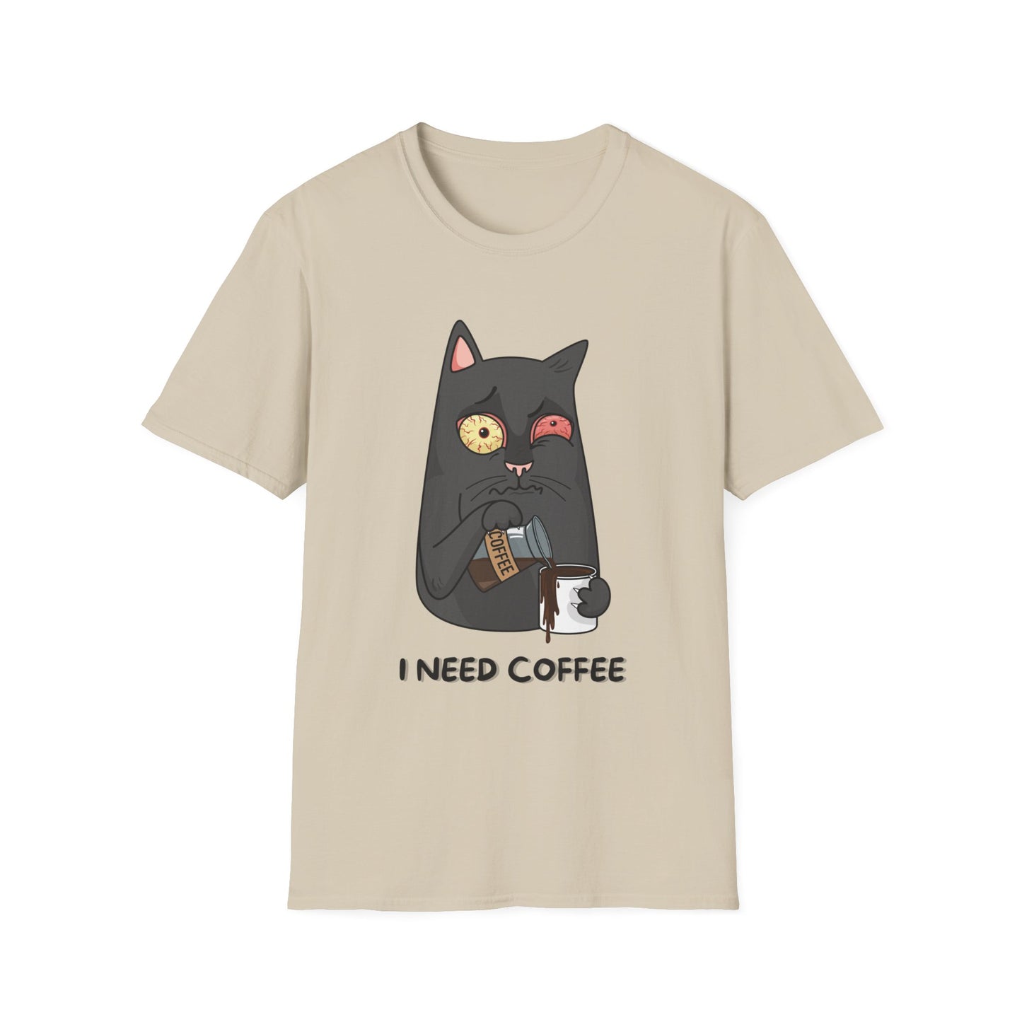 Coffee Cat T-Shirt - Print Fusions