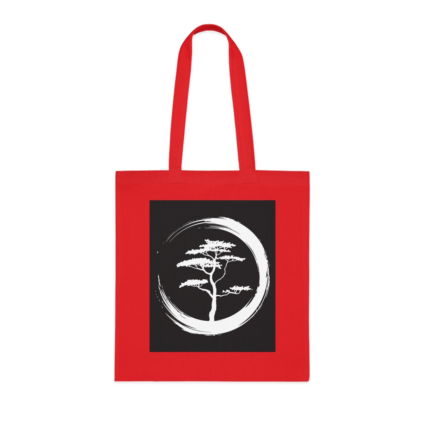 Zen Tree Design Cotton Tote Bag - Eco-Friendly